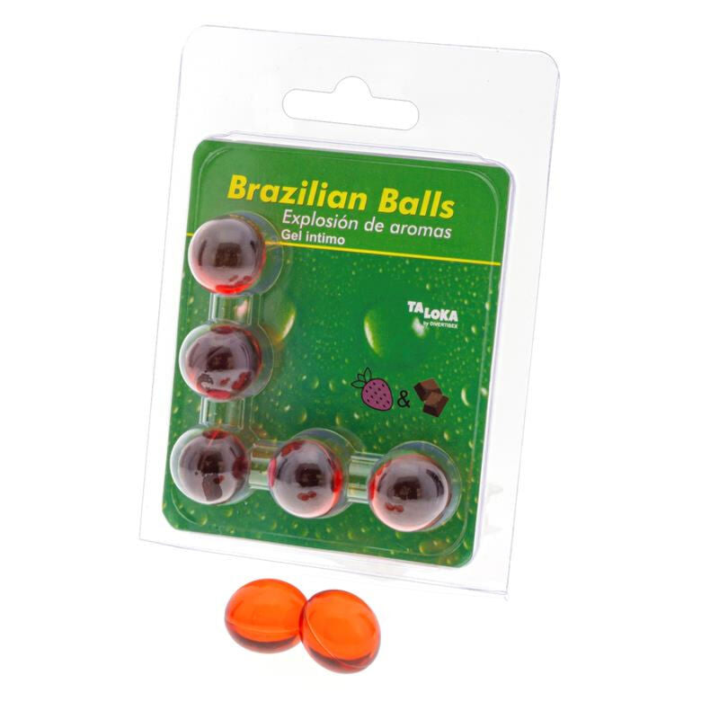 TALOKA - 5 BRASILIANSKE BOLLER JORDBÆR & CHOKOLADE INTIMGEL