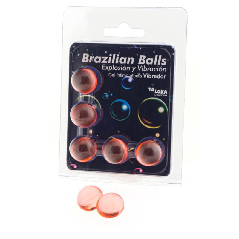 TALOKA - 5 BRASILIANSKE KUGLER MED VIBRERENDE EFFEKT, SPÆNDENDE GEL