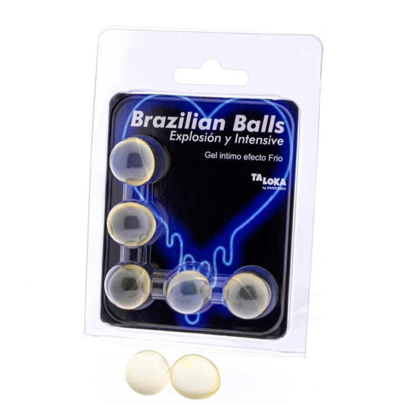 TALOKA - 5 BRASILIANSKE BOLD MED KOLD & VIBRATIONSEFFEKT, SPÆNDENDE GEL