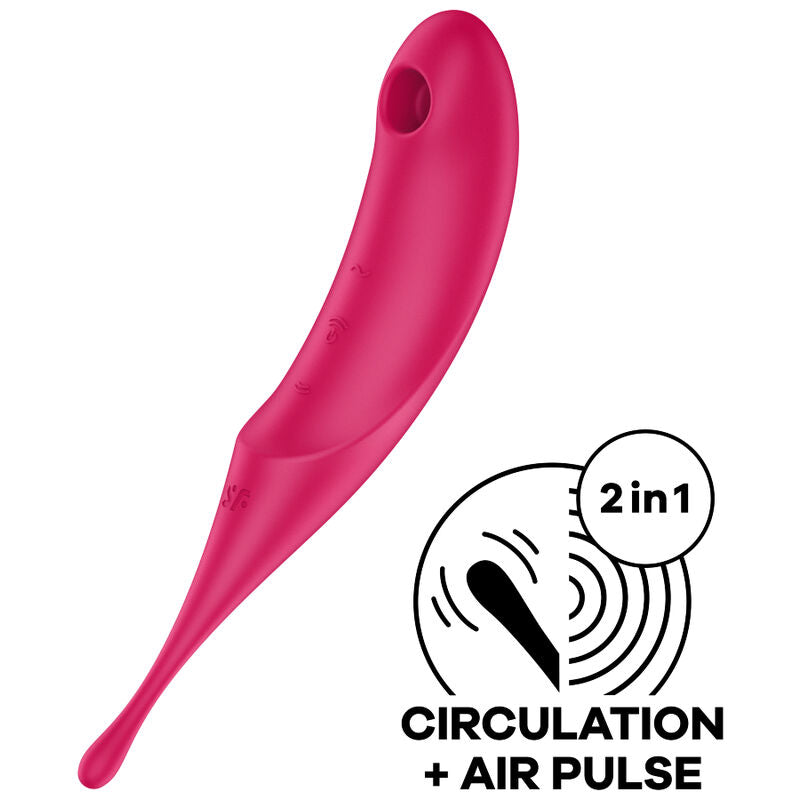 SATISFYER - TWIRLING PRO LUFTPULS STIMULATOR & VIBRATOR RØD