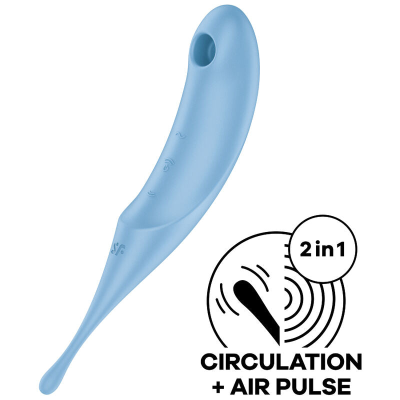 SATISFYER - TWIRLING PRO LUFTPULS STIMULATOR & VIBRATOR BLÅ