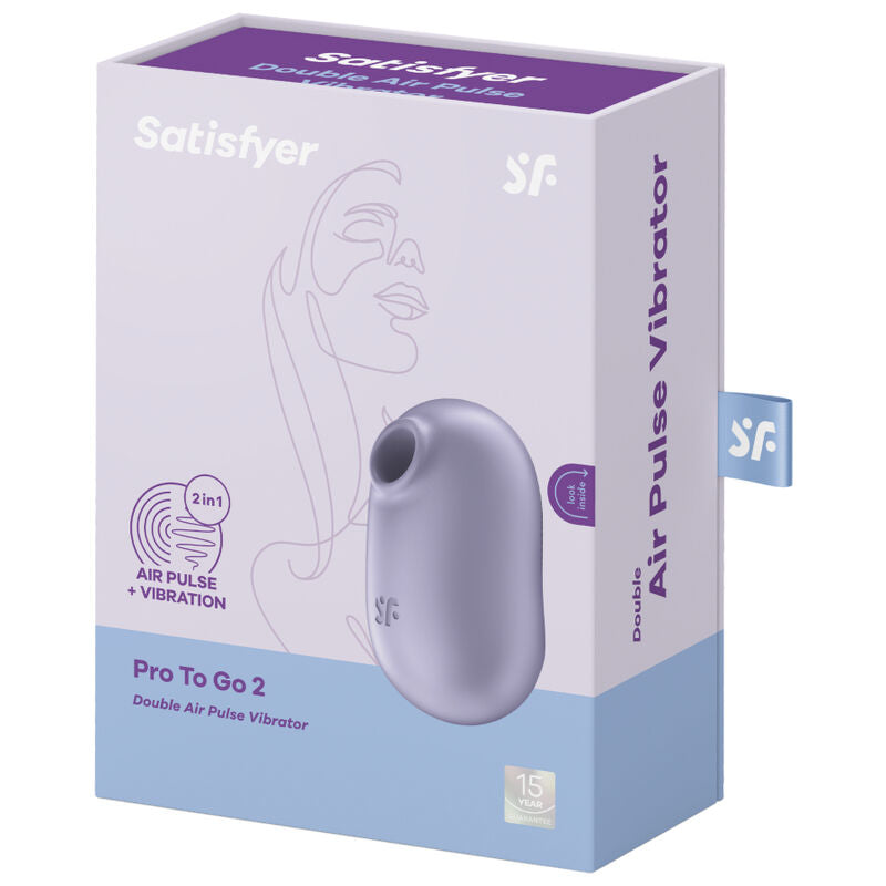 SATISFYER - PRO TO GO 2 DOBBELT LUFTPULS STIMULATOR & VIBRATOR VIOLET