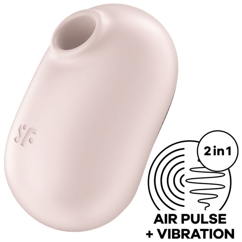 SATISFYER - PRO TO GO 2 DOBBELT LUFTPULS STIMULATOR & VIBRATOR BEIGE