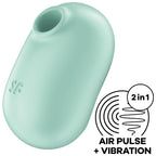 SATISFYER - PRO TO GO 2 DOBBELT LUFTPULS STIMULATOR & VIBRATOR GRØN