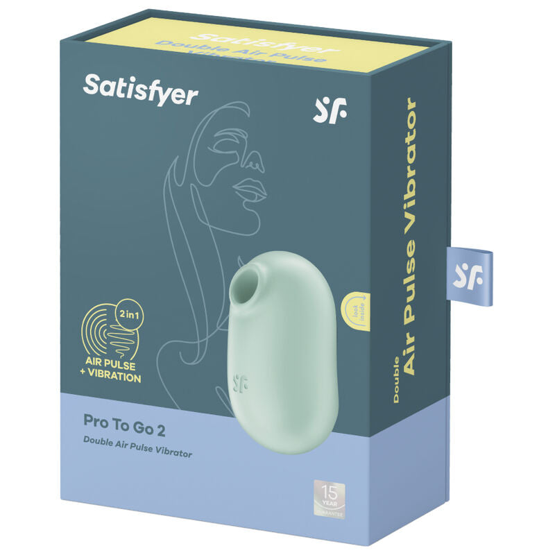 SATISFYER - PRO TO GO 2 DOBBELT LUFTPULS STIMULATOR & VIBRATOR GRØN