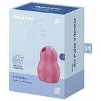SATISFYER - PRO TO GO 1 DOBBELT LUFTPULS STIMULATOR & VIBRATOR RØD