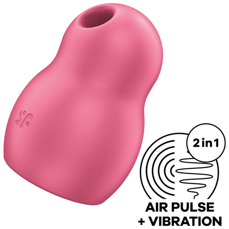 SATISFYER - PRO TO GO 1 DOBBELT LUFTPULS STIMULATOR & VIBRATOR RØD