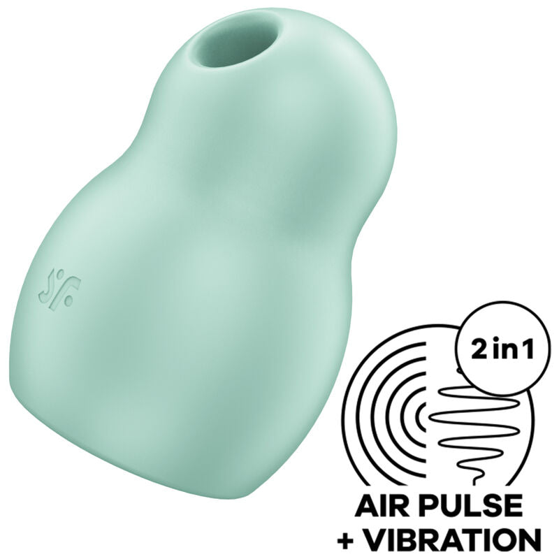 SATISFYER - PRO TO GO 1 DOBBELT LUFTPULS STIMULATOR & VIBRATOR GRØN