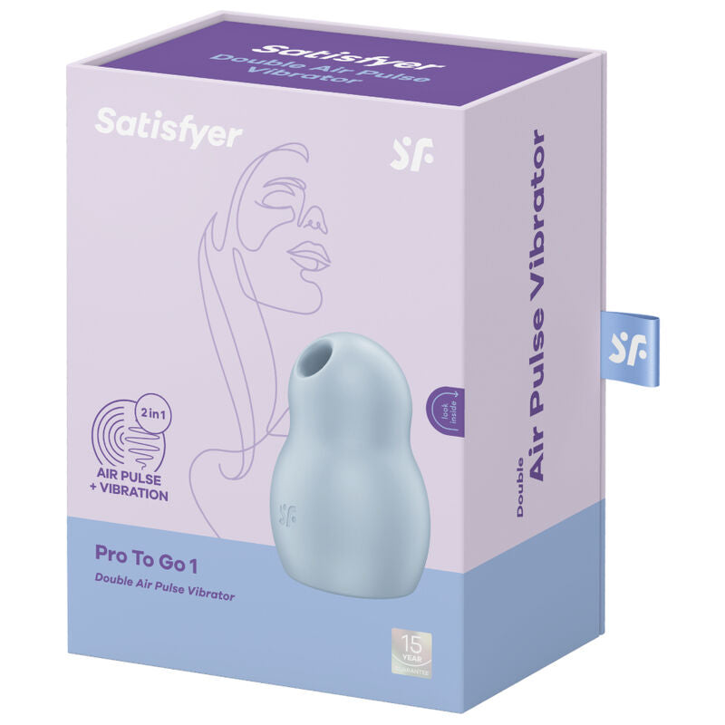 SATISFYER - PRO TO GO 1 DOBBELT LUFTPULS STIMULATOR & VIBRATOR BLÅ