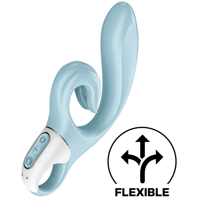 SATISFYER - ELSK MIG KANINVIBRATION BLÅ