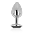 OHMAMA - ANALPLUG MED SORT KRYSTAL 8 CM