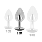 OHMAMA - ANALPLUG MED SORT KRYSTAL 8 CM