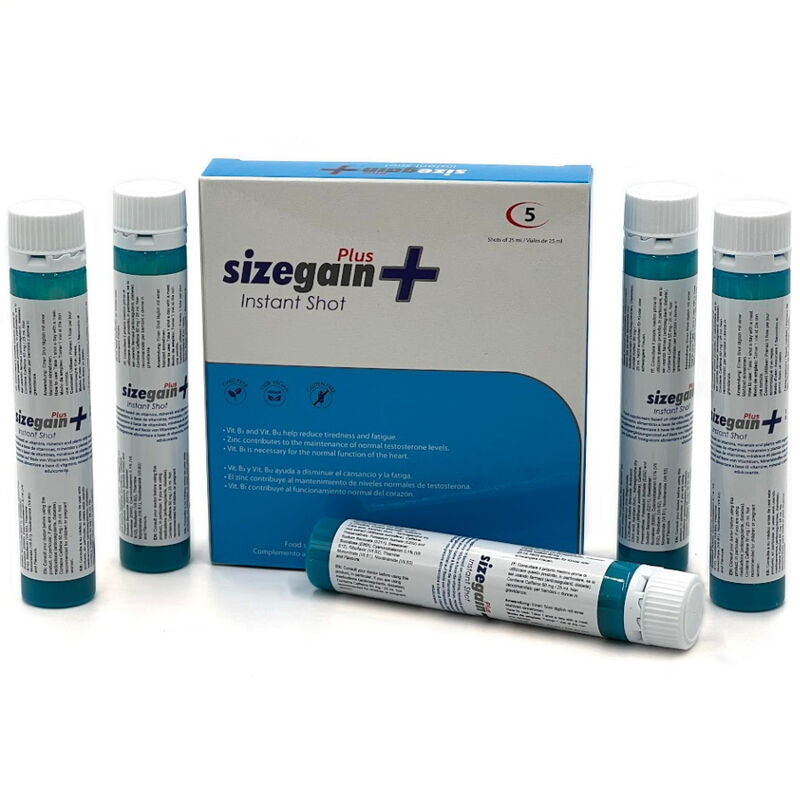 500 KOSMETIKPRODUKTER - SIZEGAIN PLUS INSTANT SHOT MALE ENERGIZER 5 ENHEDER