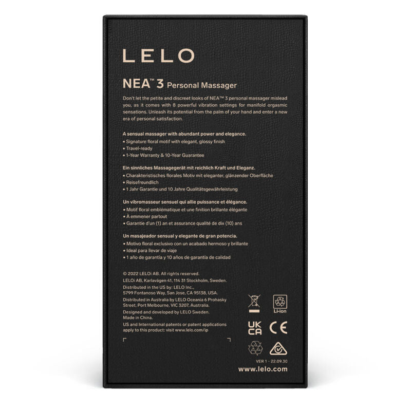LELO - NEA 3 PERSONLIG MASSAGEAPPARAT SORT