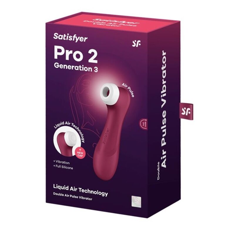 SATISFYER - PRO 2 GENERATION 3 FLYDENDE LUFTTEKNOLOGI VINRØD