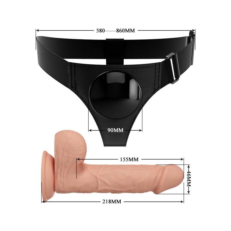 PRETTY LOVE - SELE TRUSS UNIVERSAL SELE MED DILDO JERRY 21,8 CM NATURLIG