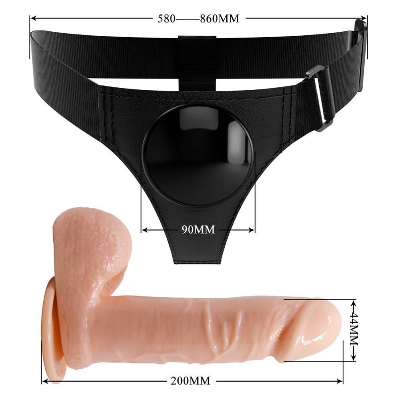 PRETTY LOVE - SELE TRUSS UNIVERSAL SELE MED DILDO TOM 20 CM NATURLIG