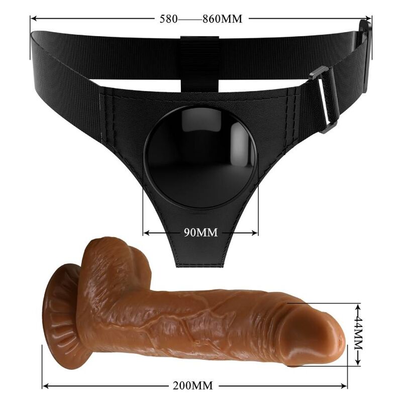 PRETTY LOVE - SELE TRUSS UNIVERSAL SELE MED DILDO MICHEAL 20 CM SORT