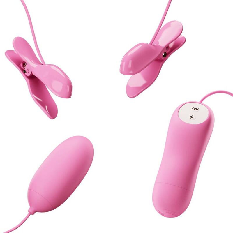 PRETTY LOVE - PINCET MED VIBRATION OG LYSERØD ELEKTROSTØD