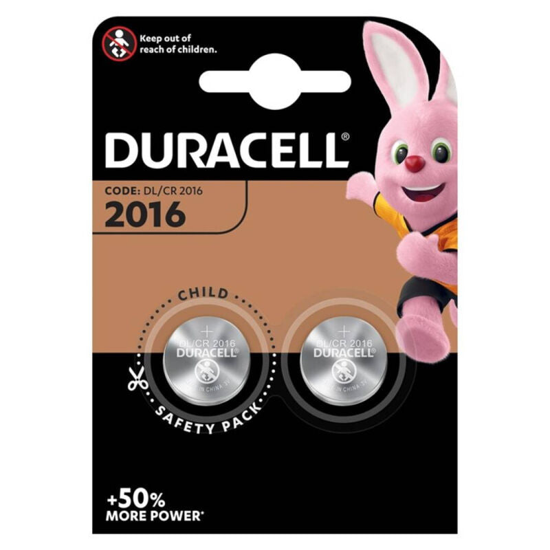 DURACELL - KNAPKNAP-BATTERI LITIO CR2016 3V 2 ENHEDER