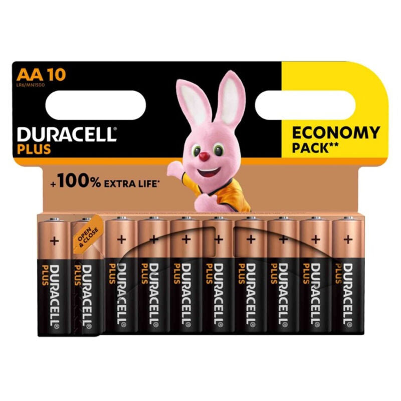 DURACELL - PLUS POWER 100 ALKALINE BATTERIER AA LR6 10 STK.