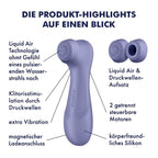 SATISFYER - PRO 2 GENERATION 3 FLYDENDE LUFTTEKNOLOGI LILA