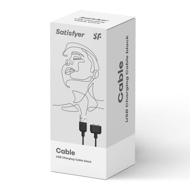 SATISFYER - OPLADNINGSLEDNING SORT