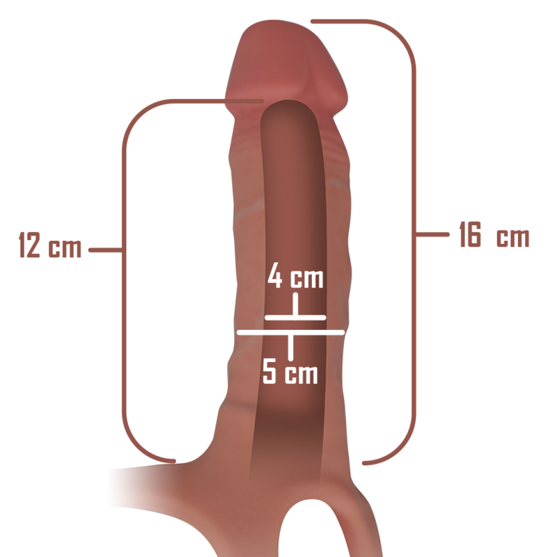 INTENSE - HULT SELE MED SILIKONE DILDO 16 X 3,5 CM