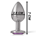 INTENSE - ANALPLUG I ALUMINIUM MED VIOLET KRYSTAL STØRRELSE S