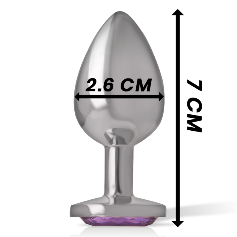 INTENSE - ANALPLUG I ALUMINIUM MED VIOLET KRYSTAL STØRRELSE S