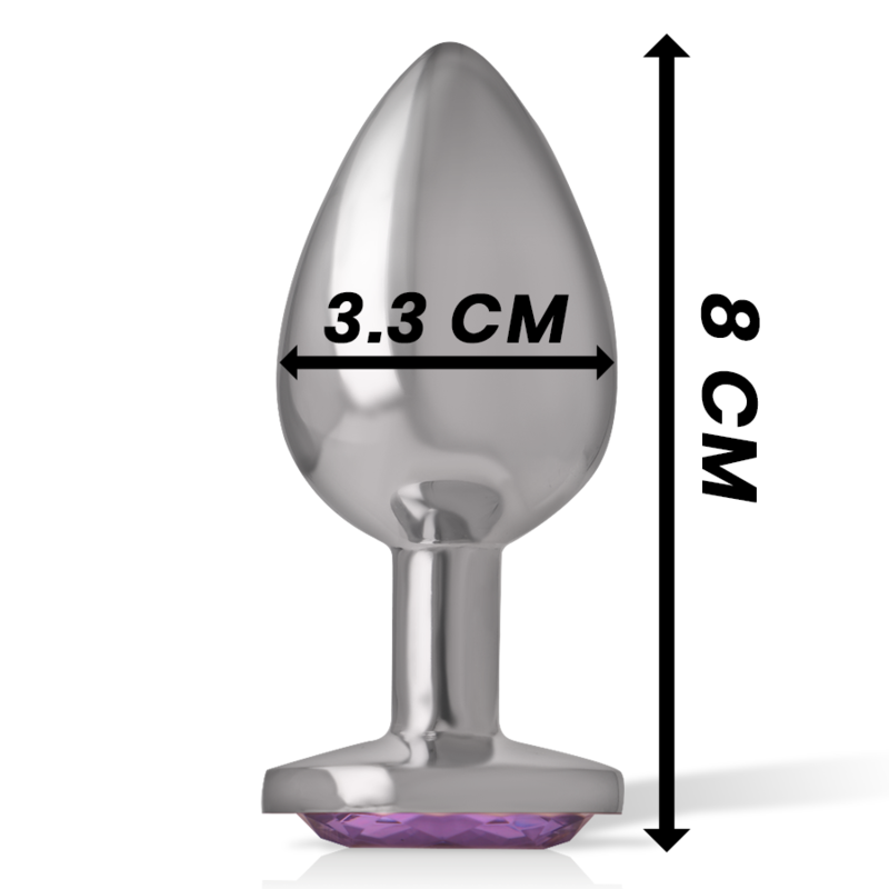 INTENSE - ANALPLUG I ALUMINIUM MED VIOLET KRYSTAL STØRRELSE M