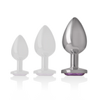 INTENSE - ANALPLUG I ALUMINIUM MED VIOLET KRYSTAL STØRRELSE L