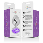 INTENSE - ANALPLUG I ALUMINIUM MED VIOLET KRYSTAL STØRRELSE L