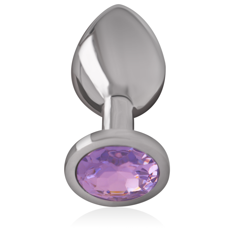 INTENSE - ANALPLUG I ALUMINIUM MED VIOLET KRYSTAL STØRRELSE L