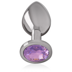 INTENSE - ANALPLUG I ALUMINIUM MED VIOLET KRYSTAL STØRRELSE L