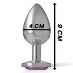 INTENSE - ANALPLUG I ALUMINIUM MED VIOLET KRYSTAL STØRRELSE L