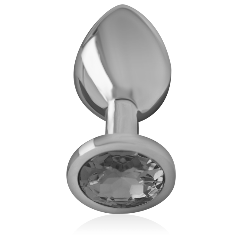 INTENSE - ANALPLUG I ALUMINIUM MED SORT GLAS STØRRELSE L