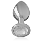 INTENSE - ANALPLUG I ALUMINIUM MED SØLVKRYSTAL STØRRELSE S