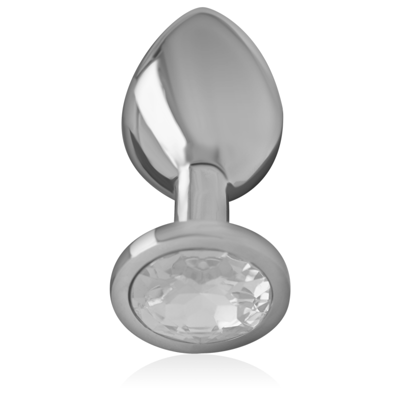 INTENSE - ANALPLUG I ALUMINIUM MED SØLVKRYSTAL STØRRELSE L