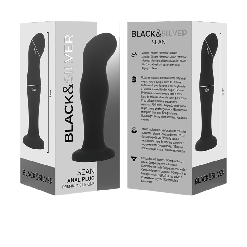 BLACK&SILVER - SEAN ANALPLUG PREMIUM SILIKONE SORT
