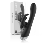 BLACK&SILVER - DJ. ADAM GENOPLADELIG SILIKONE KANINSTIMULATOR SORT