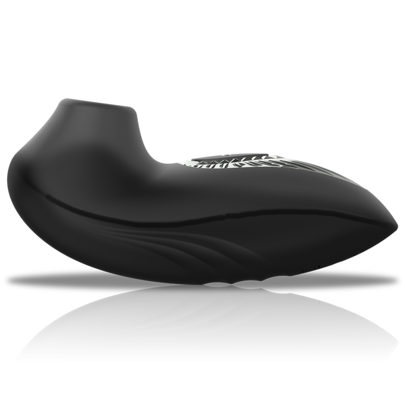 BLACK&SILVER - DRAKE DELUXE SUCKING VIBE GENOPLADELIG SILIKONE SORT