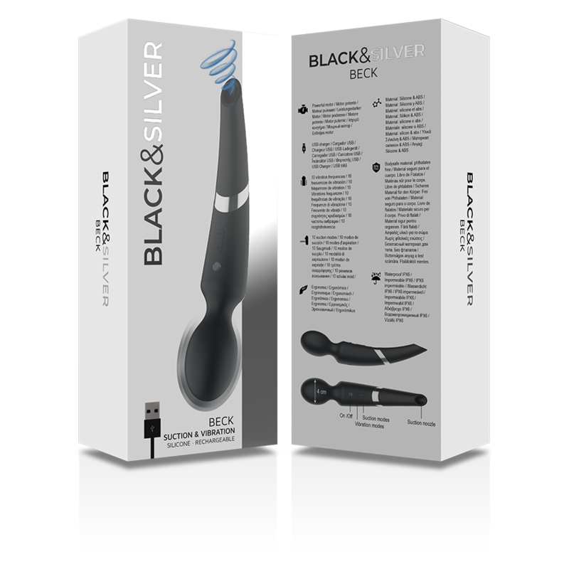 BLACK&SILVER - BECK-STAV OG SUGEKOP 2-I-1 SILIKONE