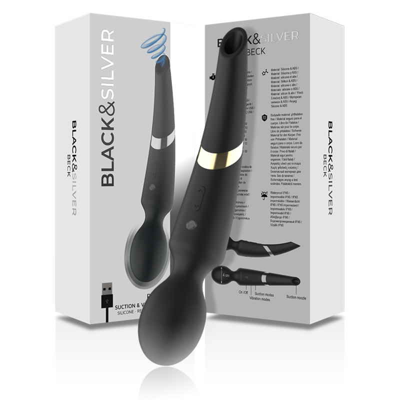 BLACK&SILVER - BECK-STAV OG SUGEKOP 2-I-1 SILIKONE