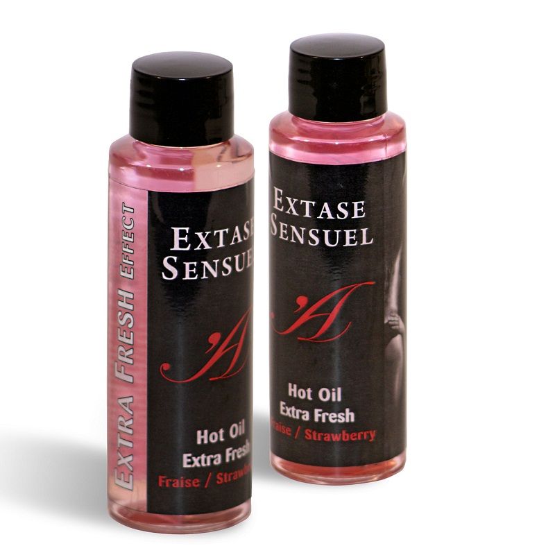 EXTASE SENSUAL - MASSAGEOLIE MED EKSTRA FRISK JORDBÆREFFEKT 100 ML