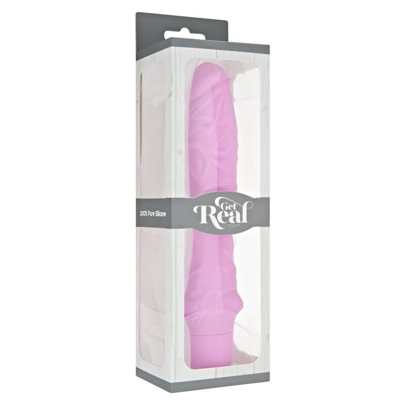 GET REAL - KLASSISK STOR LYSERØD VIBRATOR
