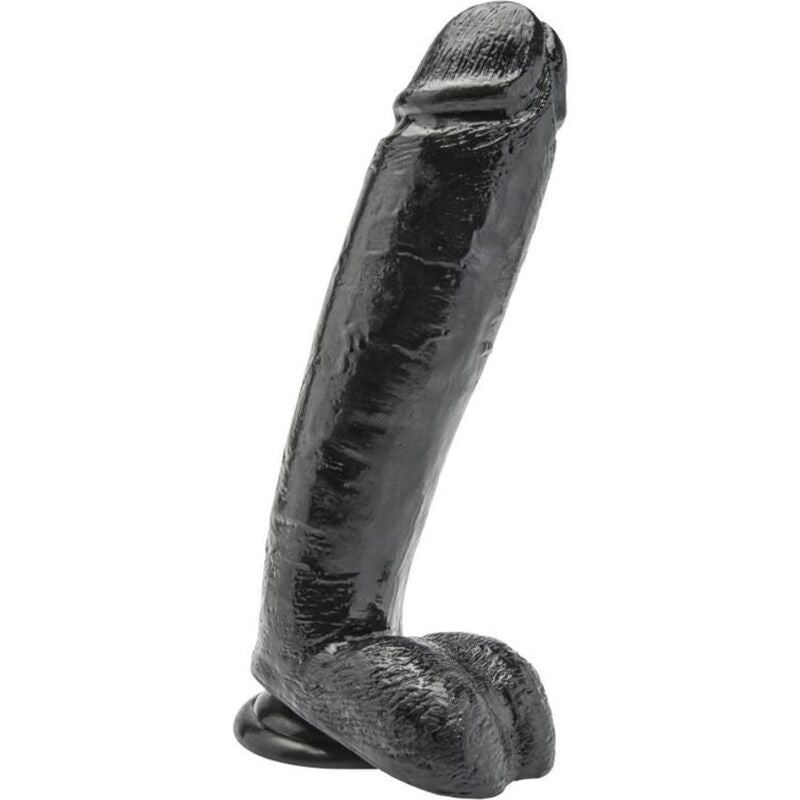 GET REAL - DILDO 25,5 CM MED NØGLER SORT