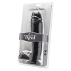 GET REAL - DILDO 25,5 CM MED NØGLER SORT