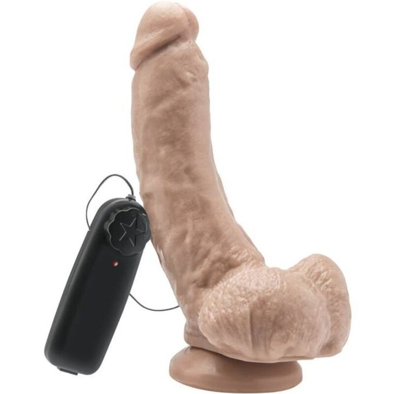GET REAL - DILDO 20,5 CM MED NØGLER VIBRATOR SKIN