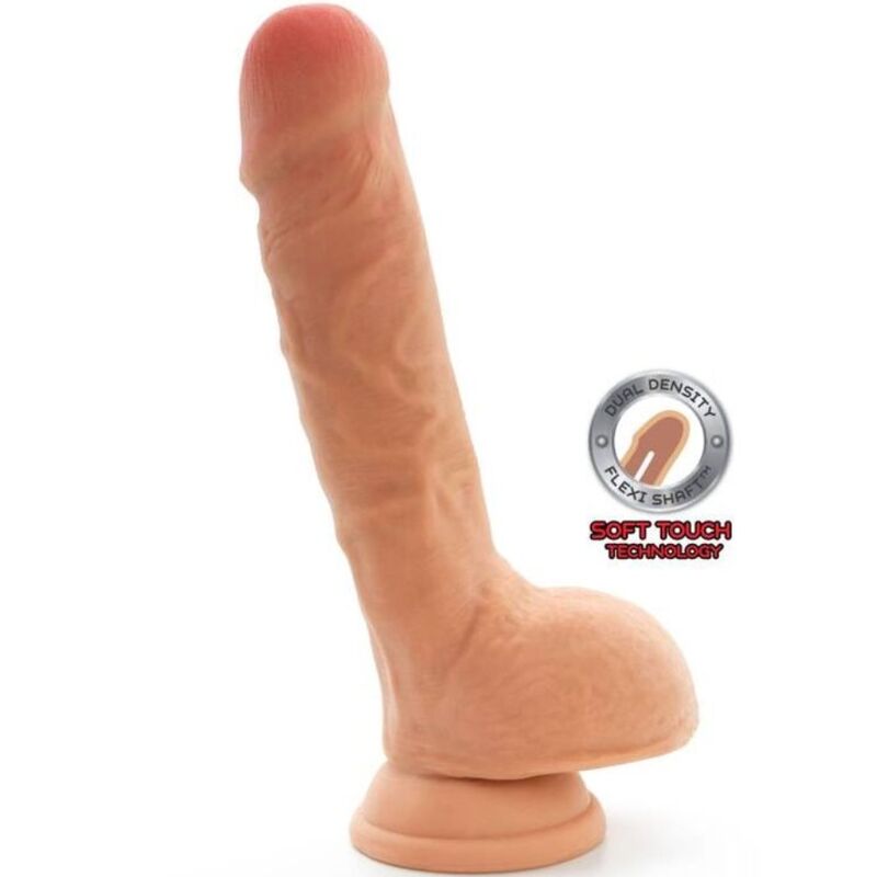 VÆR VIRKELIG - DILDO MED DOBBELT TÆTHED 18 CM NØGLER MED HUD